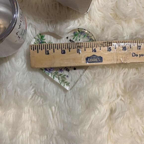 Ladies retirement gift wine/drink cup with stainless straw & brush & heart decor - Picture 9 of 10